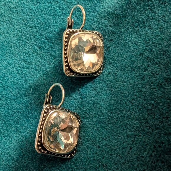 Cubic Zirconia Drop Earrings, Vintage - Picture 4 of 8